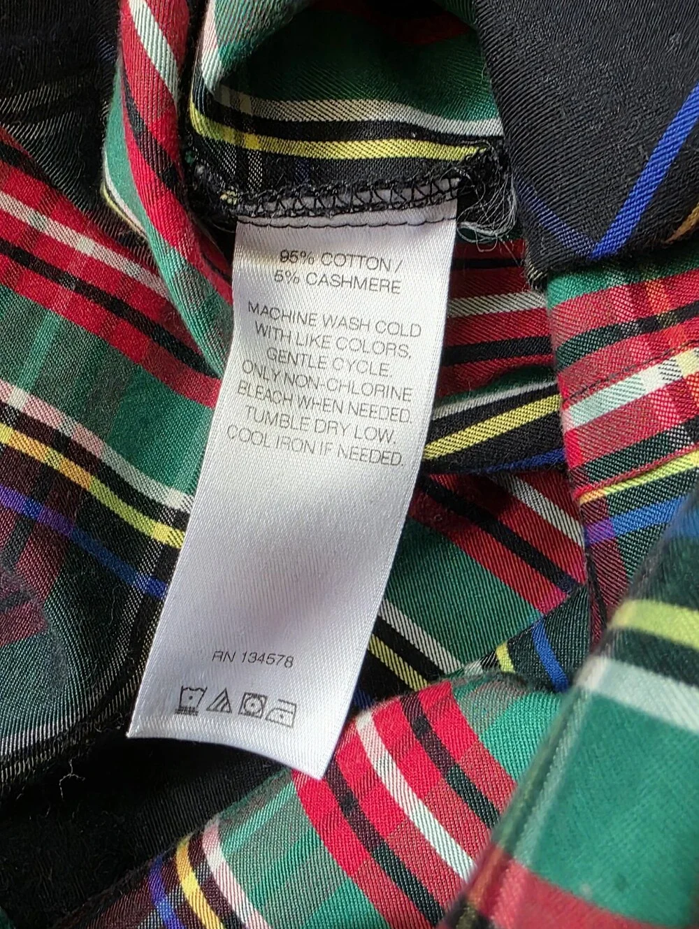 Vineyard Vines Black, Red & Green Plaid Button-Down Shirt Size 12